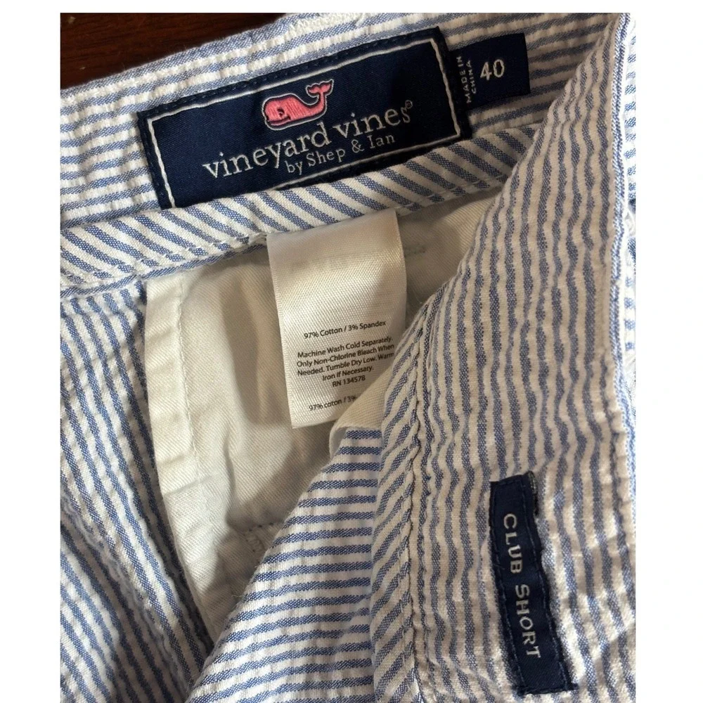 Vineyard Vines Mens Seersucker Club Shorts 40 Preppy Coastal Resort Cotton Blend